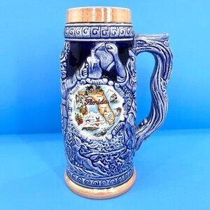 GF JAPAN STATE OF FLORIDA BLUE & TAN TALL BEER STEIN MUG!